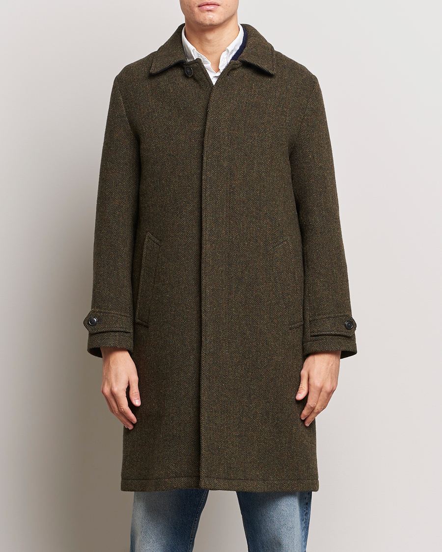 Herre | Jakker | Baracuta | Paul Herringbone Wool Coat Bark