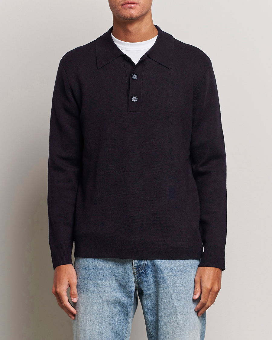 Herr | Tröjor | NN07 | Harald Cotton/Modal Polo Navy Blue