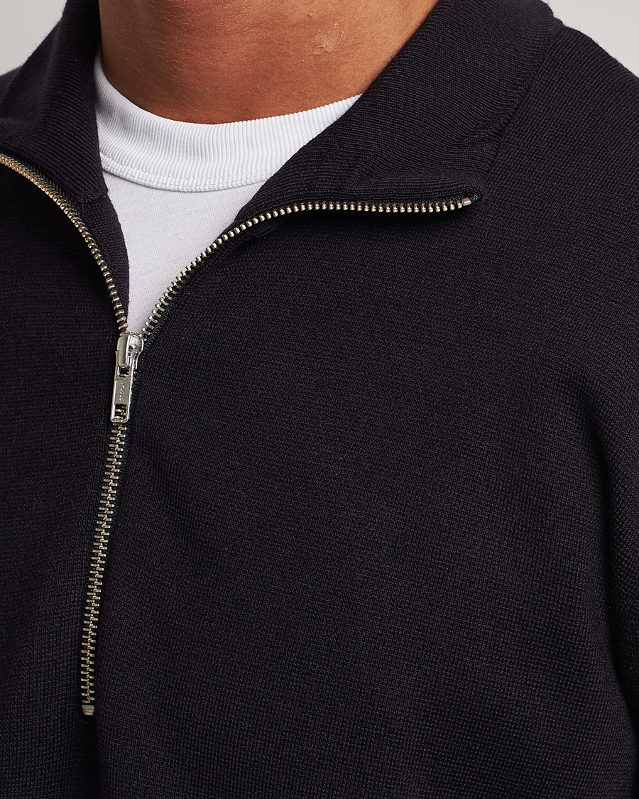 Herre | Trøjer | NN07 | Harald Cotton/Modal Half Zip Navy Blue
