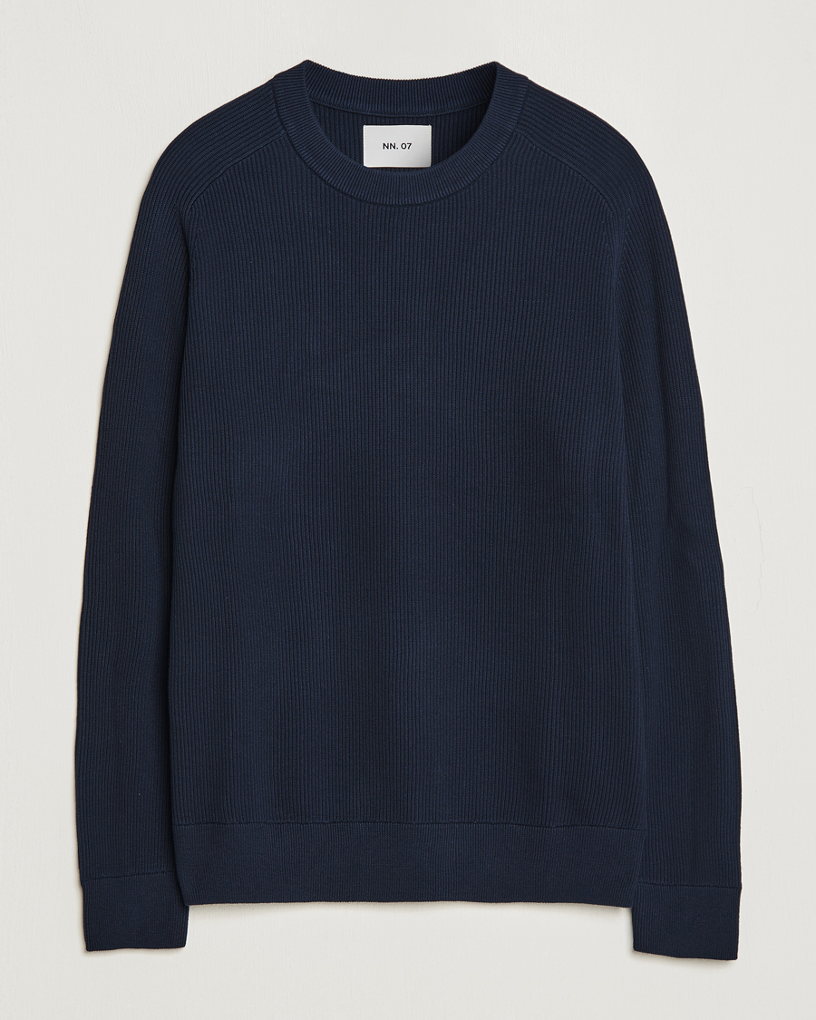 Herre | Trøjer | NN07 | Kevin Cotton Knitted Sweater Navy Blue