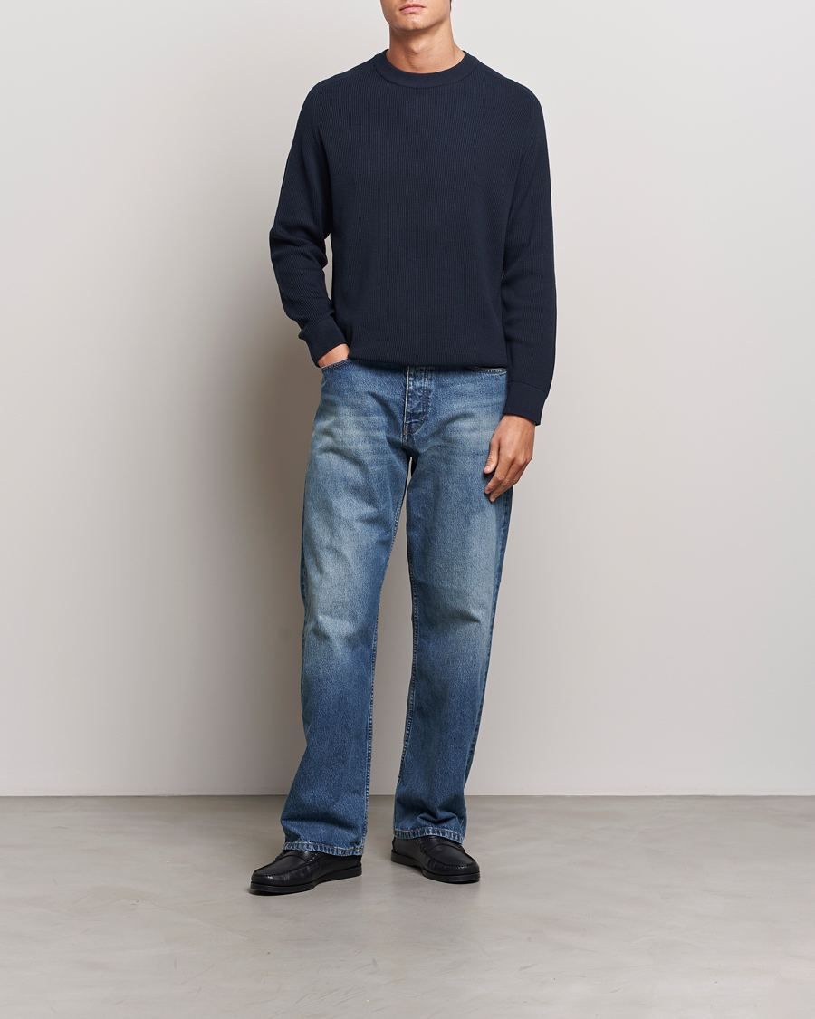 Herre | Trøjer | NN07 | Kevin Cotton Knitted Sweater Navy Blue