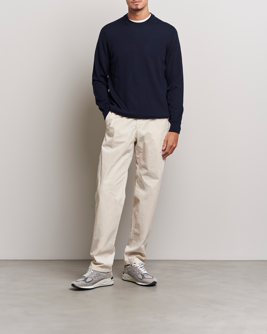 Herre | Trøjer | NN07 | Ted Merino Crew Neck Pullover Navy Blue