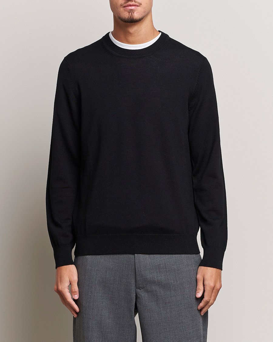 Herre | Pullovers med rund hals | NN07 | Ted Merino Crew Neck Pullover Black