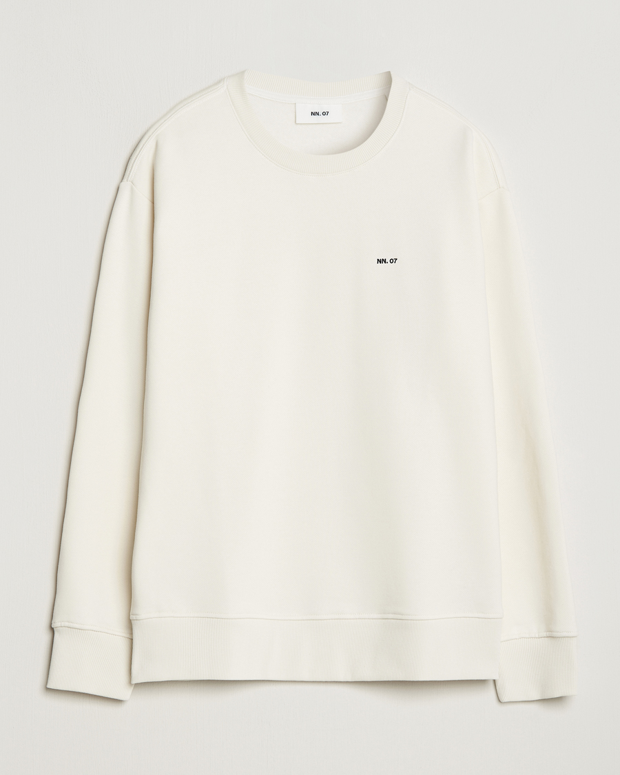 Herr |  | NN07 | Briggs Logo Crew Neck Sweatshirt Off White