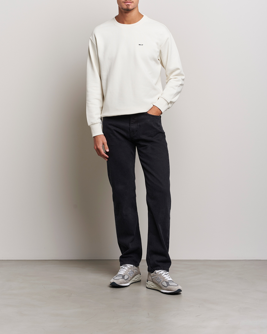 Herre | Trøjer | NN07 | Briggs Logo Crew Neck Sweatshirt Off White