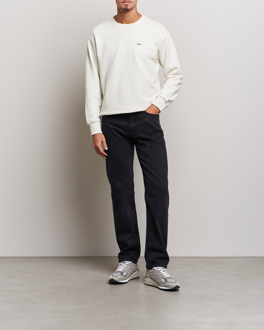 Herre |  | NN07 | Briggs Logo Crew Neck Sweatshirt Off White