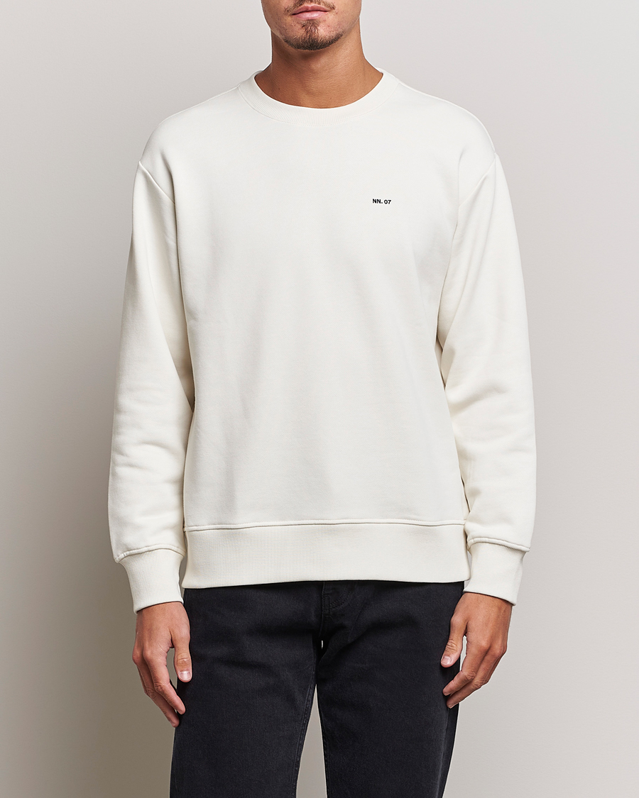 Herre | Tøj | NN07 | Briggs Logo Crew Neck Sweatshirt Off White