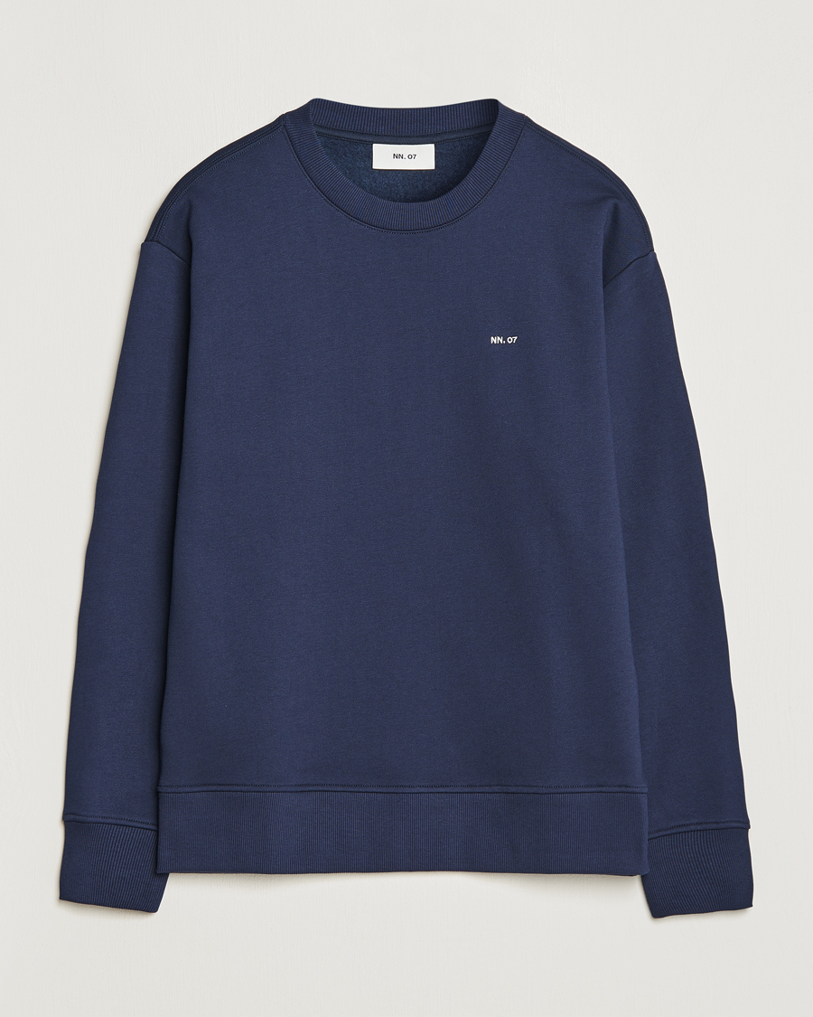 Herre | Trøjer | NN07 | Briggs Logo Crew Neck Sweatshirt Navy Blue
