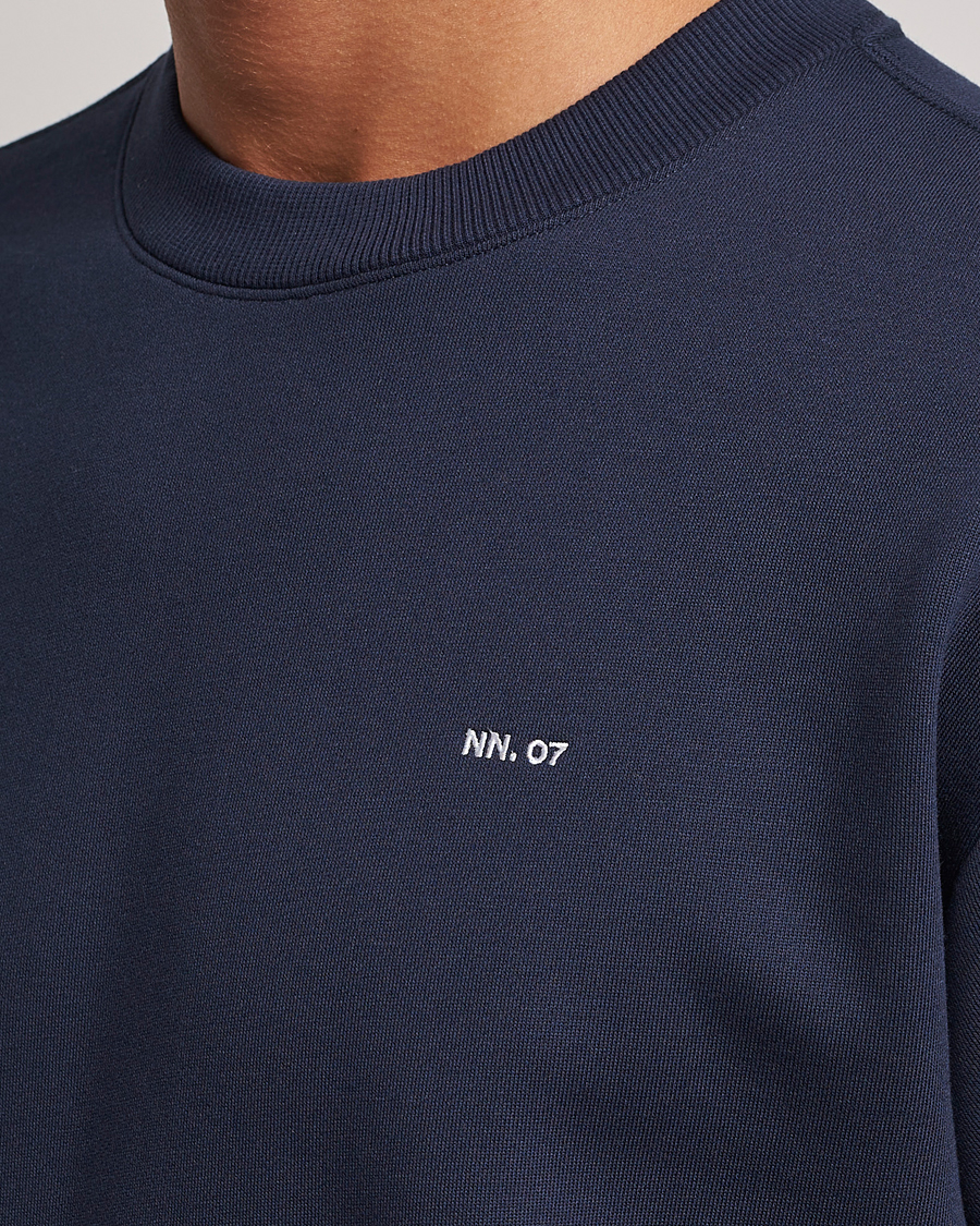 Herre | Trøjer | NN07 | Briggs Logo Crew Neck Sweatshirt Navy Blue