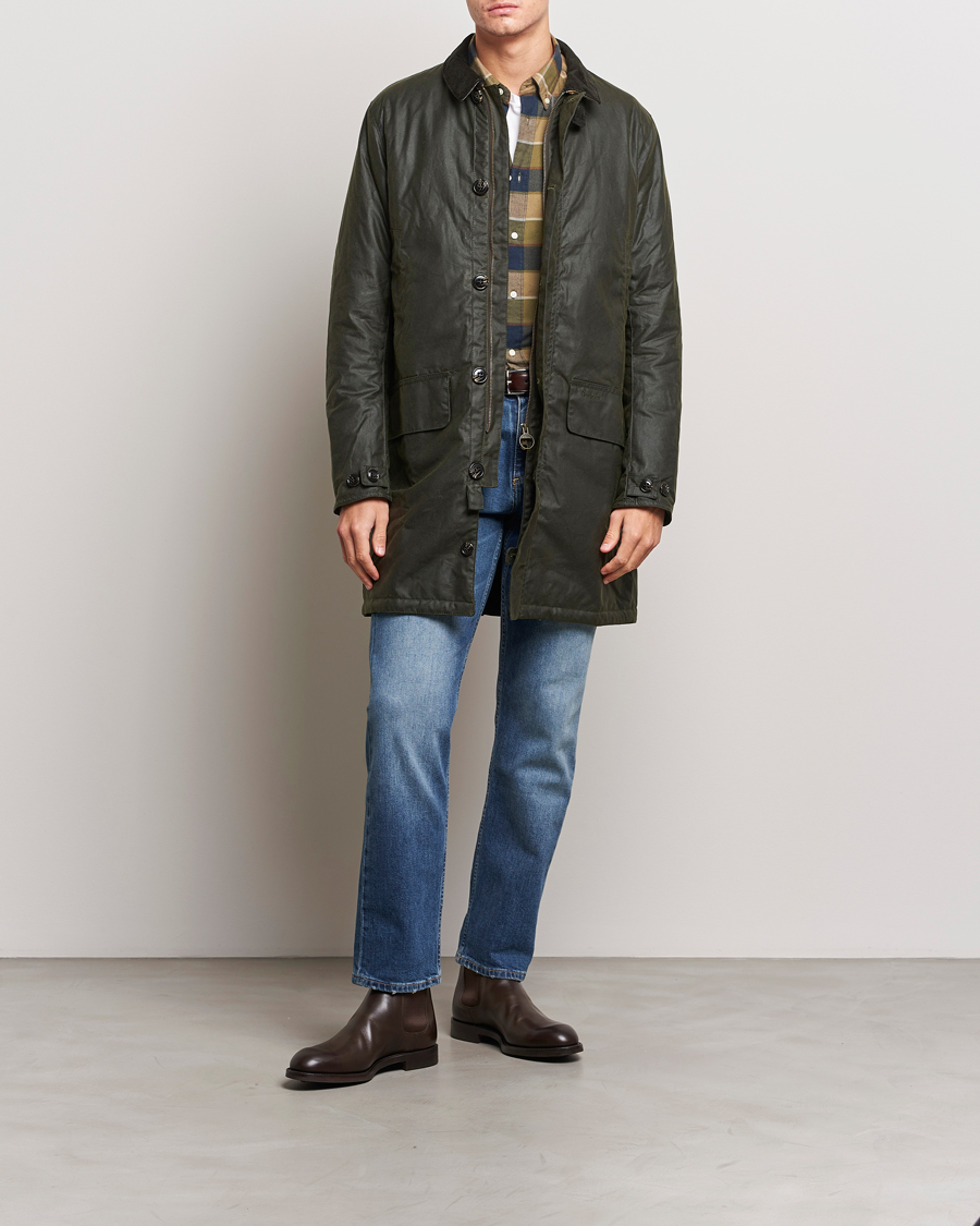 Herre | Jakker | Barbour Lifestyle | Waxed Mac Coat Fern