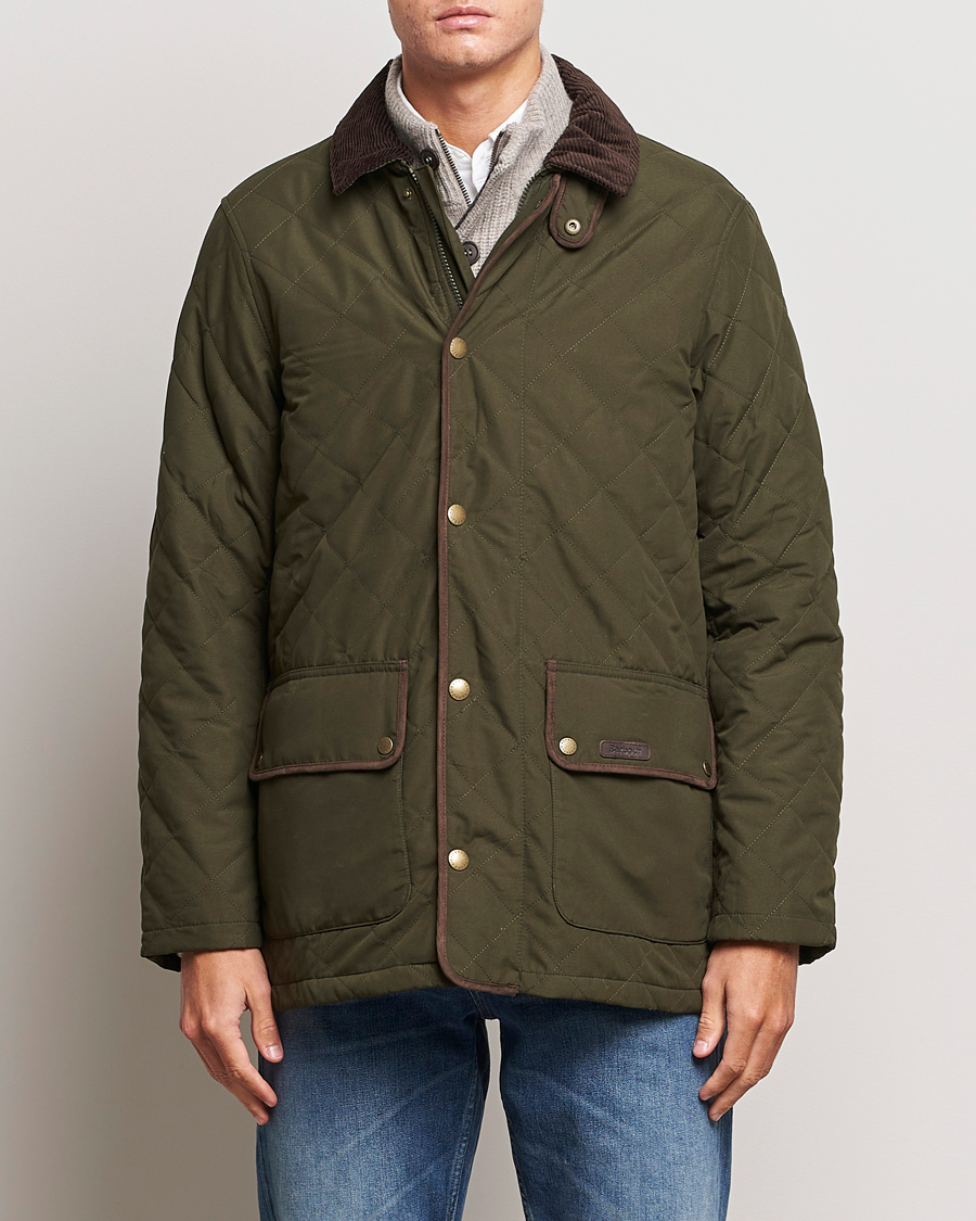 Herre |  | Barbour Lifestyle | Burton Quilt Waterproof Jacket Dark Olive