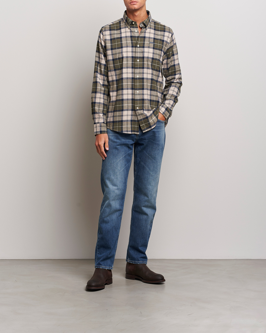 Herre | Skjorter | Barbour Lifestyle | Flannel Check Shirt Forest Mist