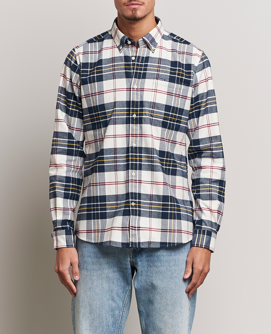 Herre | Flannelskjorter | Barbour Lifestyle | Ronan Flannel Check Shirt Ecru