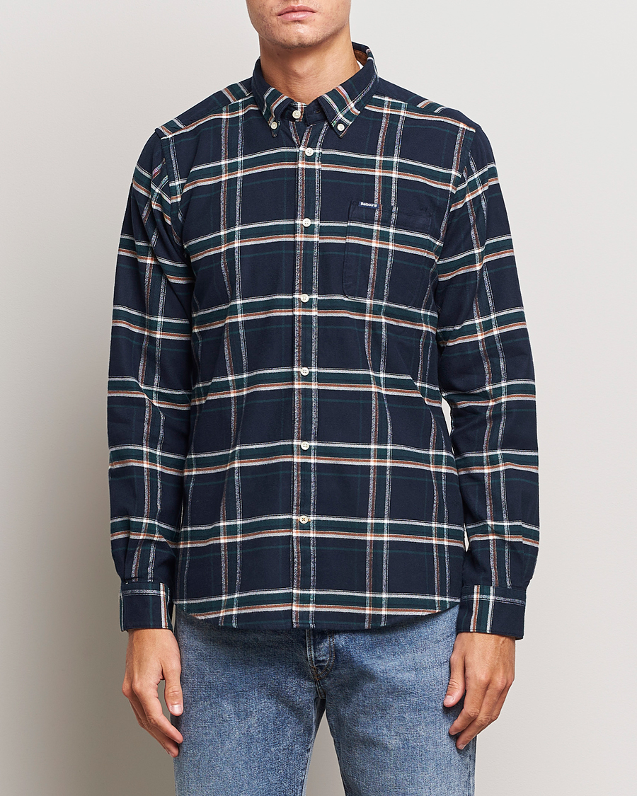 Herre | Flannelskjorter | Barbour Lifestyle | Ronan Flannel Check Shirt Inky Blue