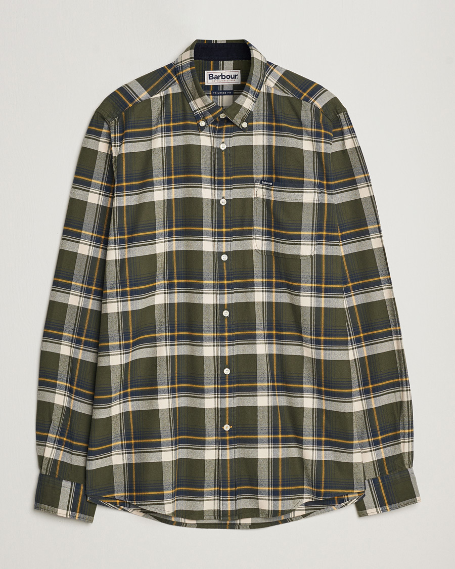 Herre | Skjorter | Barbour Lifestyle | Sheildton Check Flannel Shirt Olive