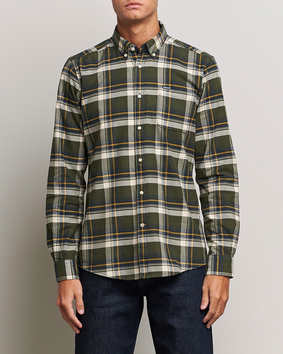Herre | Flannelskjorter | Barbour Lifestyle | Sheildton Check Flannel Shirt Olive