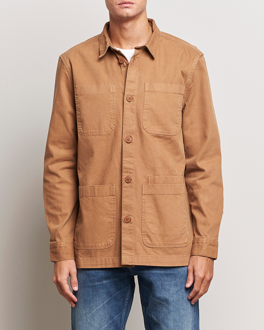 Herre | Udsalg tøj | Barbour Lifestyle | Chesterwood Cotton Overshirt Sandstone