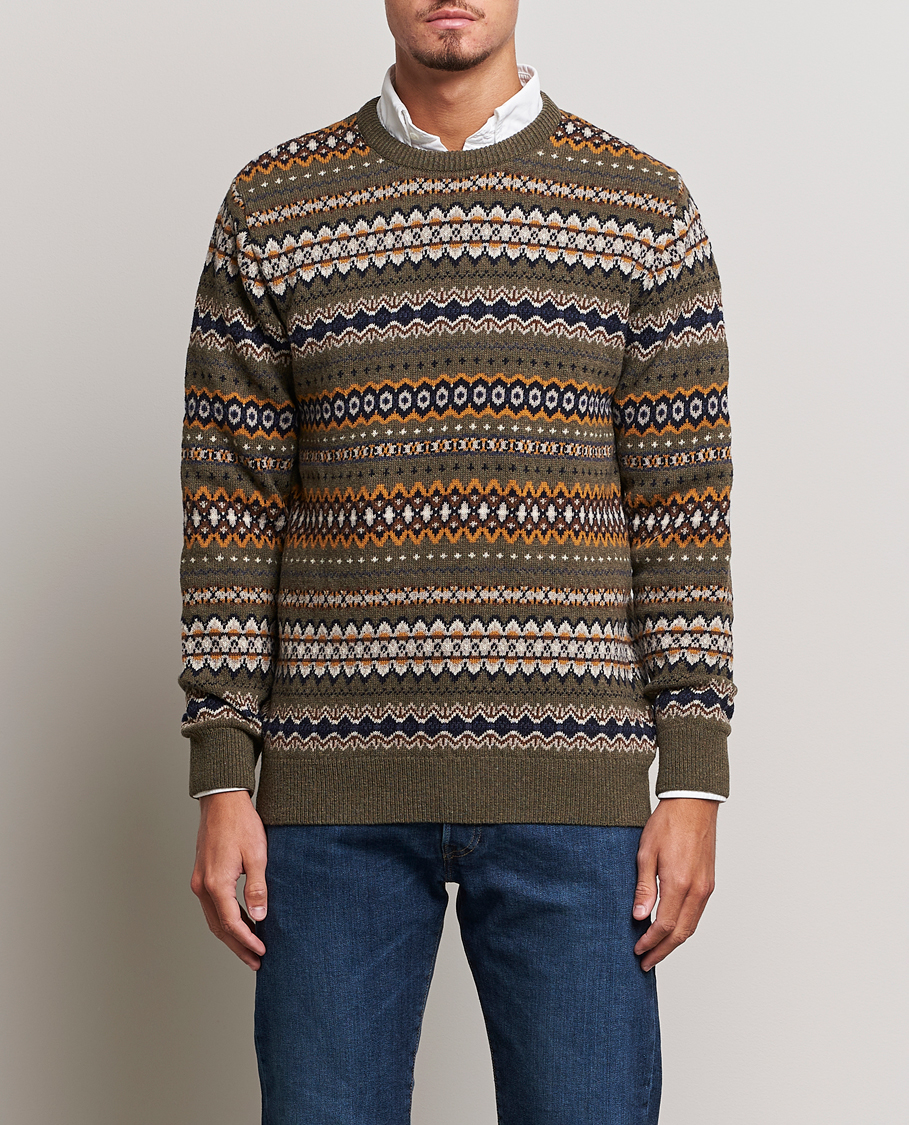 Herre | Trøjer | Barbour Lifestyle | Case Fairisle Crew Willow Green