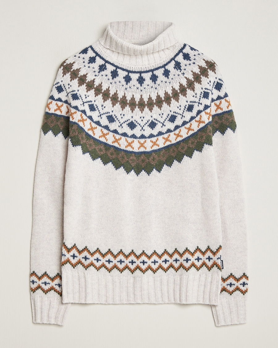 Herre | Trøjer | Barbour Lifestyle | Roose Fairisle Rollneck Whisper White