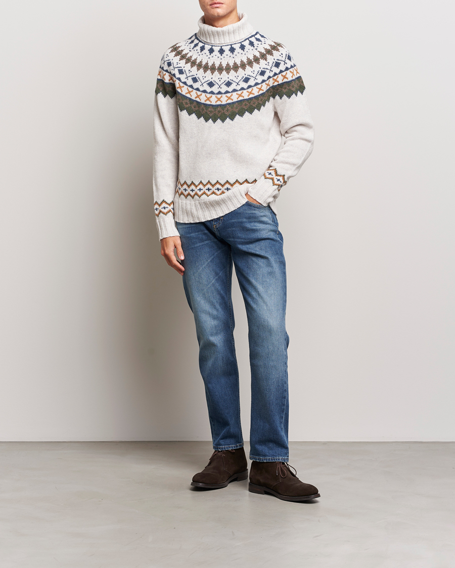 Herre | Trøjer | Barbour Lifestyle | Roose Fairisle Rollneck Whisper White