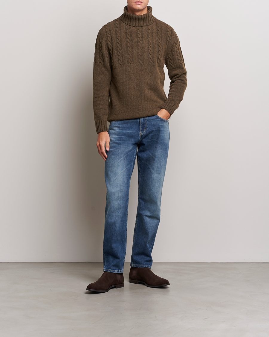 Herre | Trøjer | Barbour Lifestyle | Duffle Cable Rollneck Willow Green