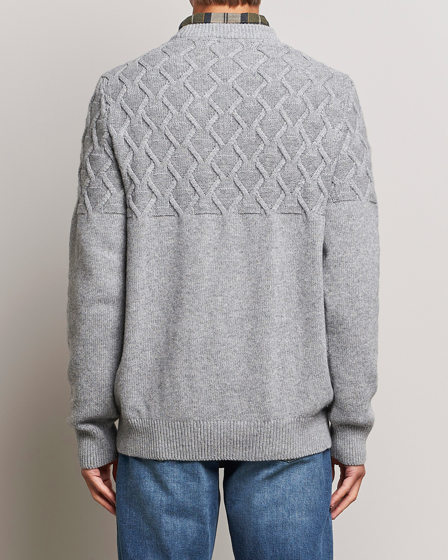 Herre | Trøjer | Barbour International | Knitted Cable Crewneck Grey Marl