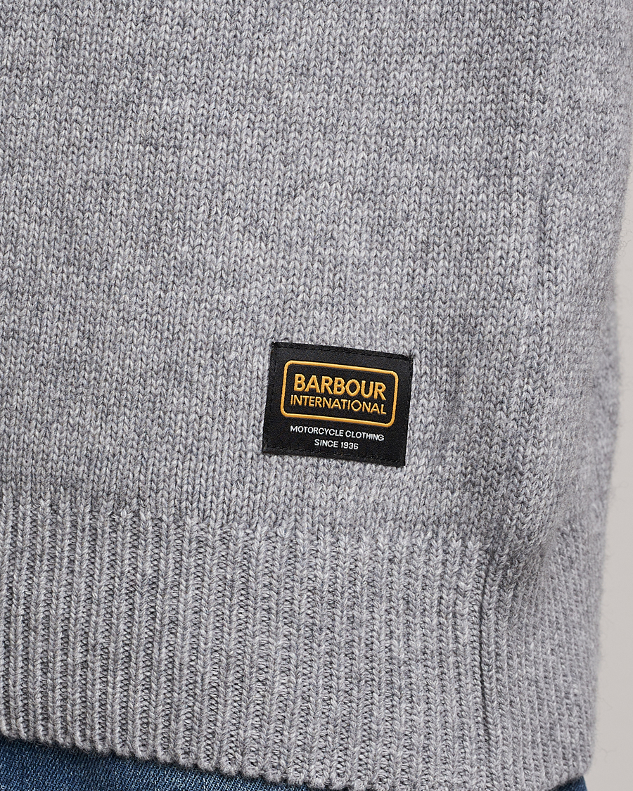 Herre | Trøjer | Barbour International | Knitted Cable Crewneck Grey Marl