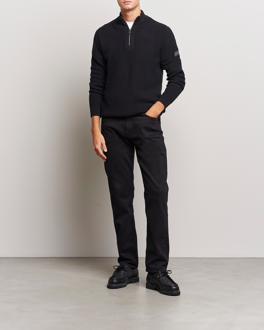 Herre | Trøjer | Barbour International | Corser Knitted Halfzip Black