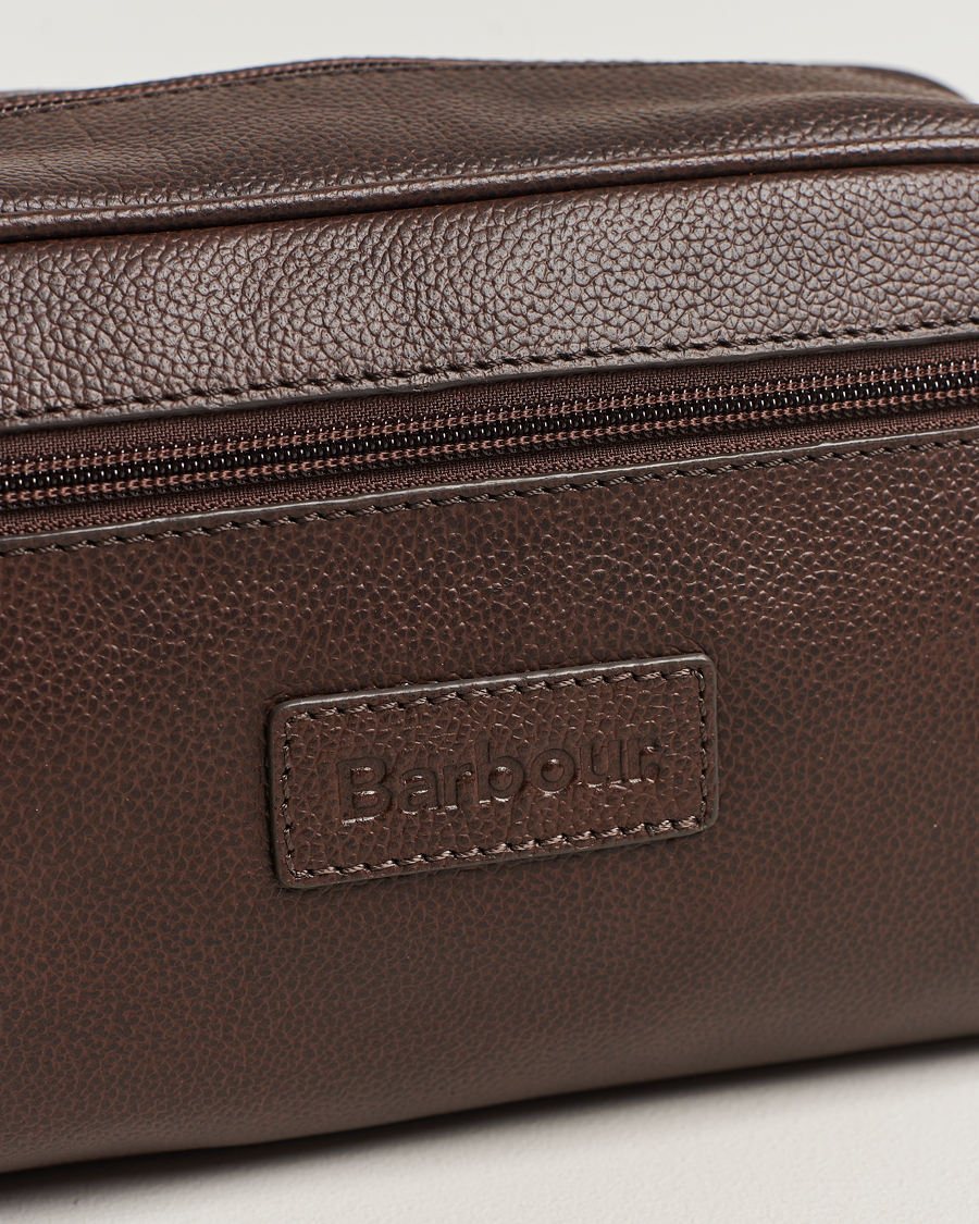 Herre | Barbour Lifestyle Leather Washbag Brown | Barbour Lifestyle | Leather Washbag Brown