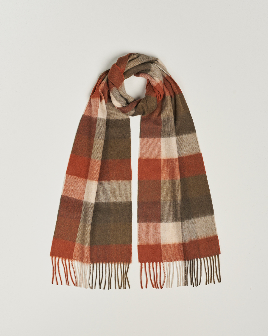 Herre | Barbour Lifestyle Large Tattersall Lambswool Scarf Warm Ginger | Barbour Lifestyle | Large Tattersall Lambswool Scarf Warm Ginger