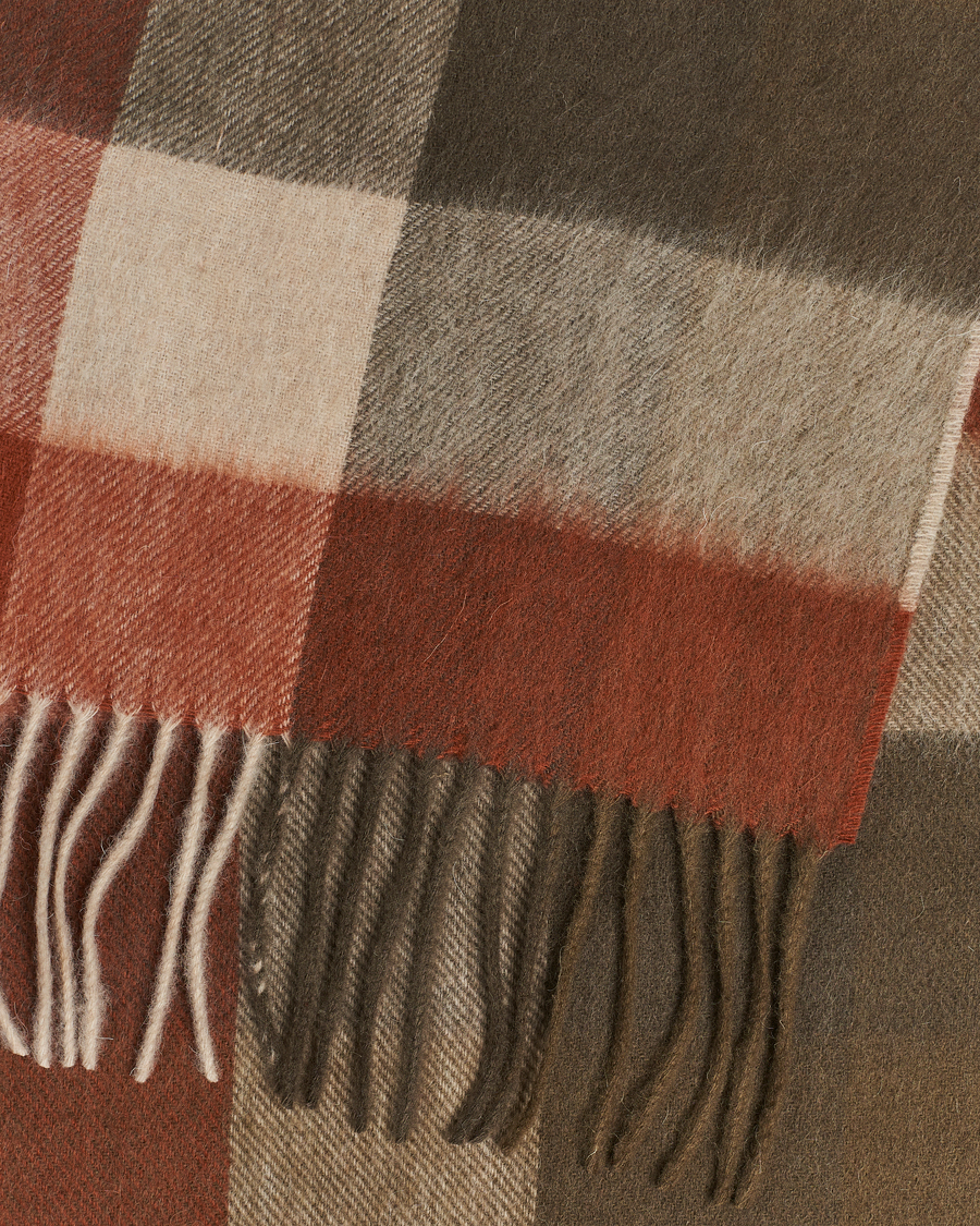 Herre | Barbour Lifestyle Large Tattersall Lambswool Scarf Warm Ginger | Barbour Lifestyle | Large Tattersall Lambswool Scarf Warm Ginger