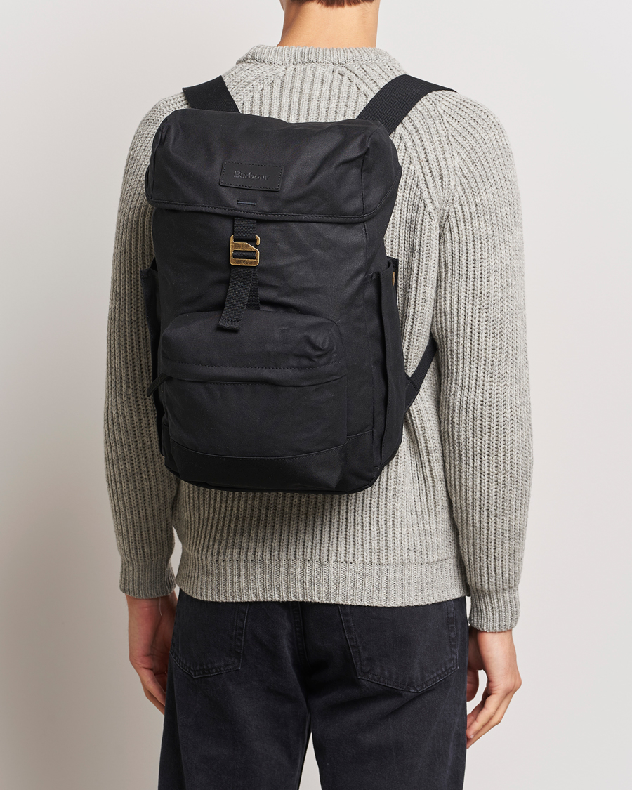 Herre | | Barbour Lifestyle | Essential Waxed Backpack Black