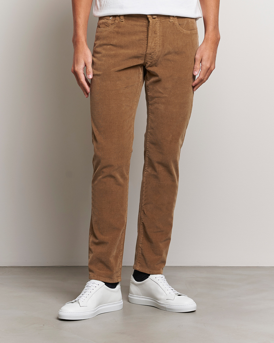 Herre | Tøj | Jacob Cohën | Bard 5-Pocket Corduroy Trousers Beige