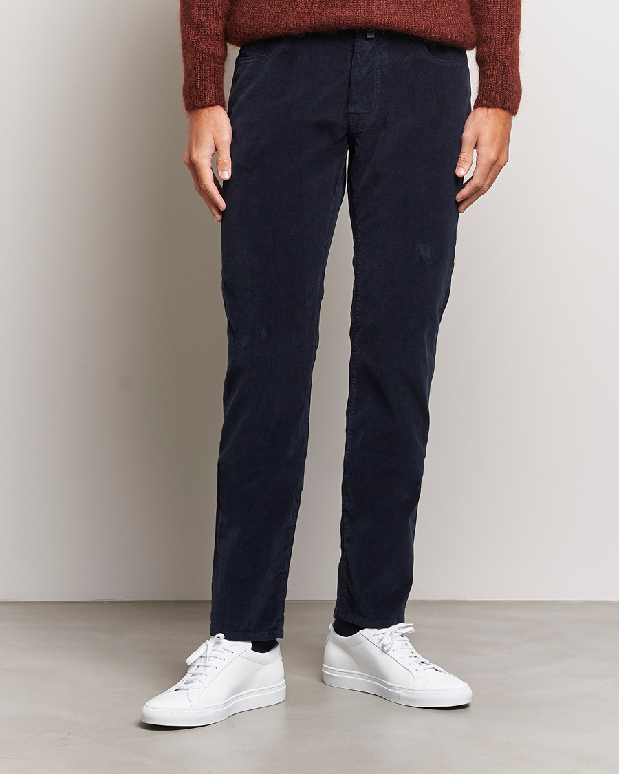 Herre | Bukser | Jacob Cohën | Bard 5-Pocket Corduroy Trousers Navy