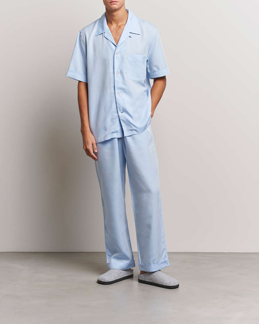 Herre | Pyjamas & Morgenkåber | CDLP | Short Sleeve Pyjama Shirt Sky Blue