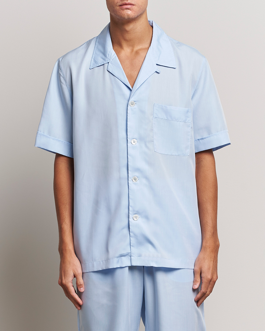 Herre | Tøj | CDLP | Short Sleeve Pyjama Shirt Sky Blue