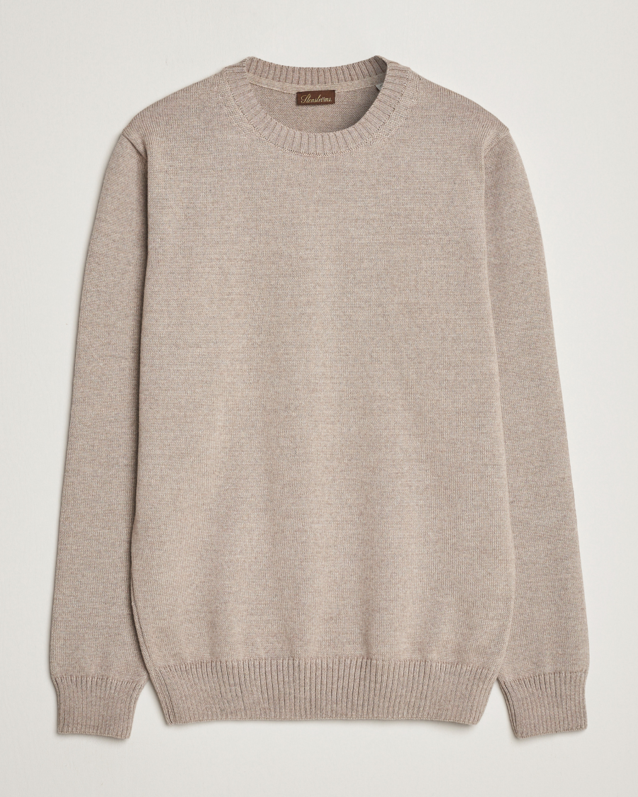 Herre | Trøjer | Stenströms | Chunky Merino Crew Neck Beige