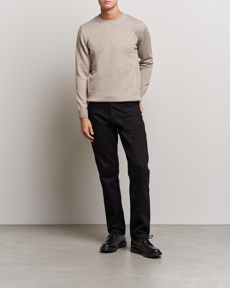Herre | Trøjer | Stenströms | Chunky Merino Crew Neck Beige