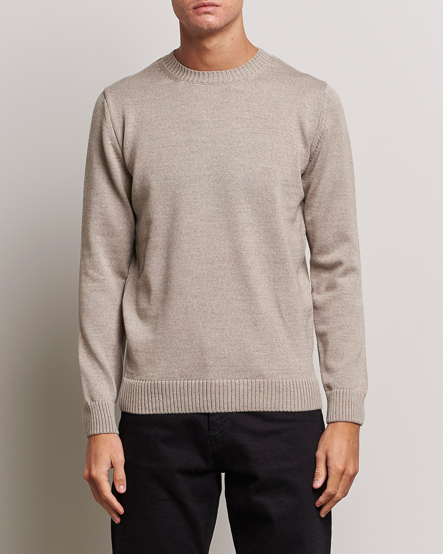 Herre | Trøjer | Stenströms | Chunky Merino Crew Neck Beige