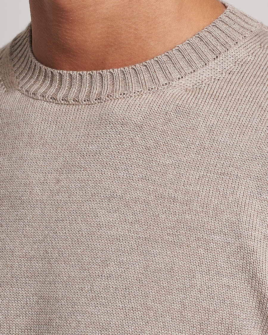 Herre | Trøjer | Stenströms | Chunky Merino Crew Neck Beige