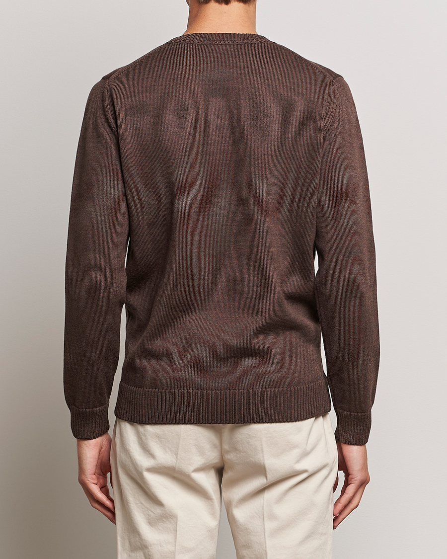 Herre | Trøjer | Stenströms | Chunky Merino Crew Neck Brown