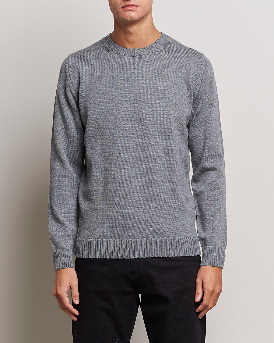Herre | Trøjer | Stenströms | Chunky Merino Crew Neck Grey