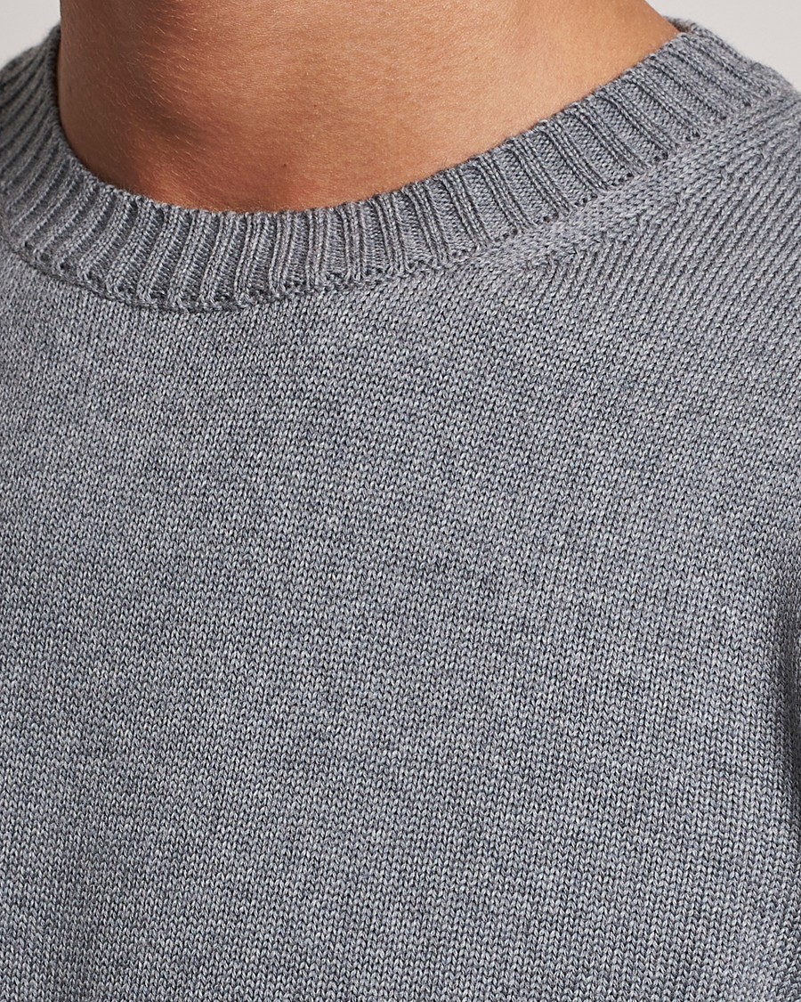 Herre | Trøjer | Stenströms | Chunky Merino Crew Neck Grey