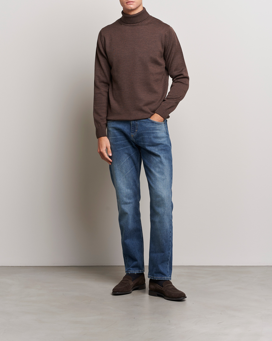Herre | Trøjer | Stenströms | Chunky Merino Rollneck Brown