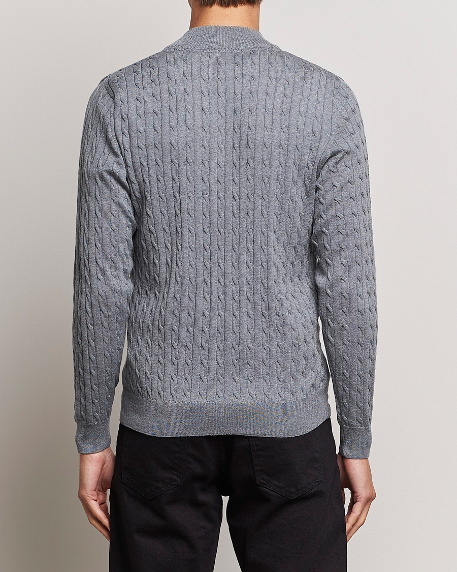 Herre | Trøjer | Stenströms | Merino Cable Half Zip Grey