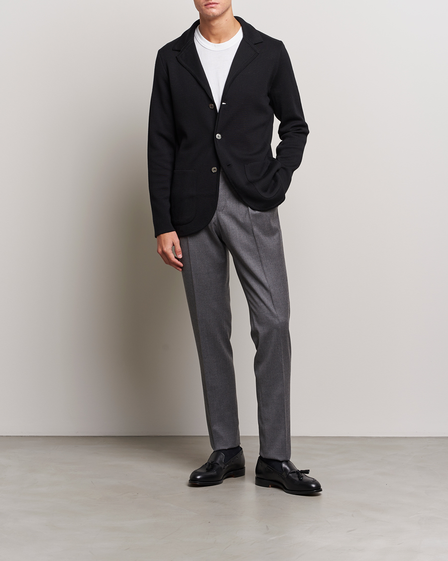 Herre | Blazere & jakker | Stenströms | Milano Knitted Merino Blazer Black