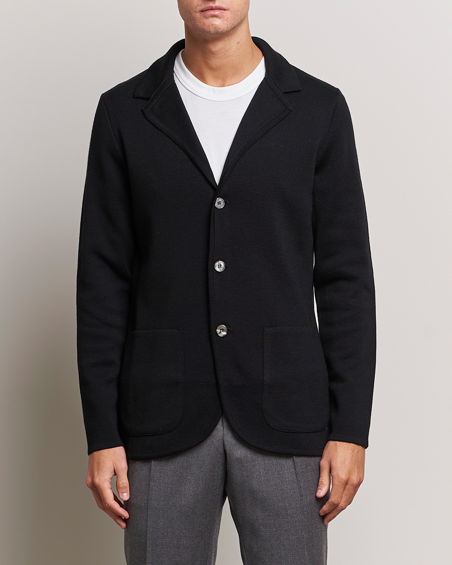Herre | Blazere & jakker | Stenströms | Milano Knitted Merino Blazer Black