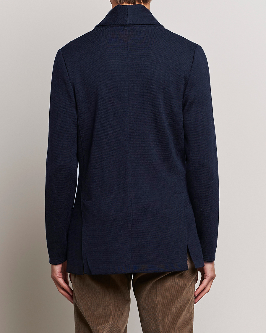 Herre | Blazere & jakker | Stenströms | Merino Knitted Tuxedo Cardigan Navy