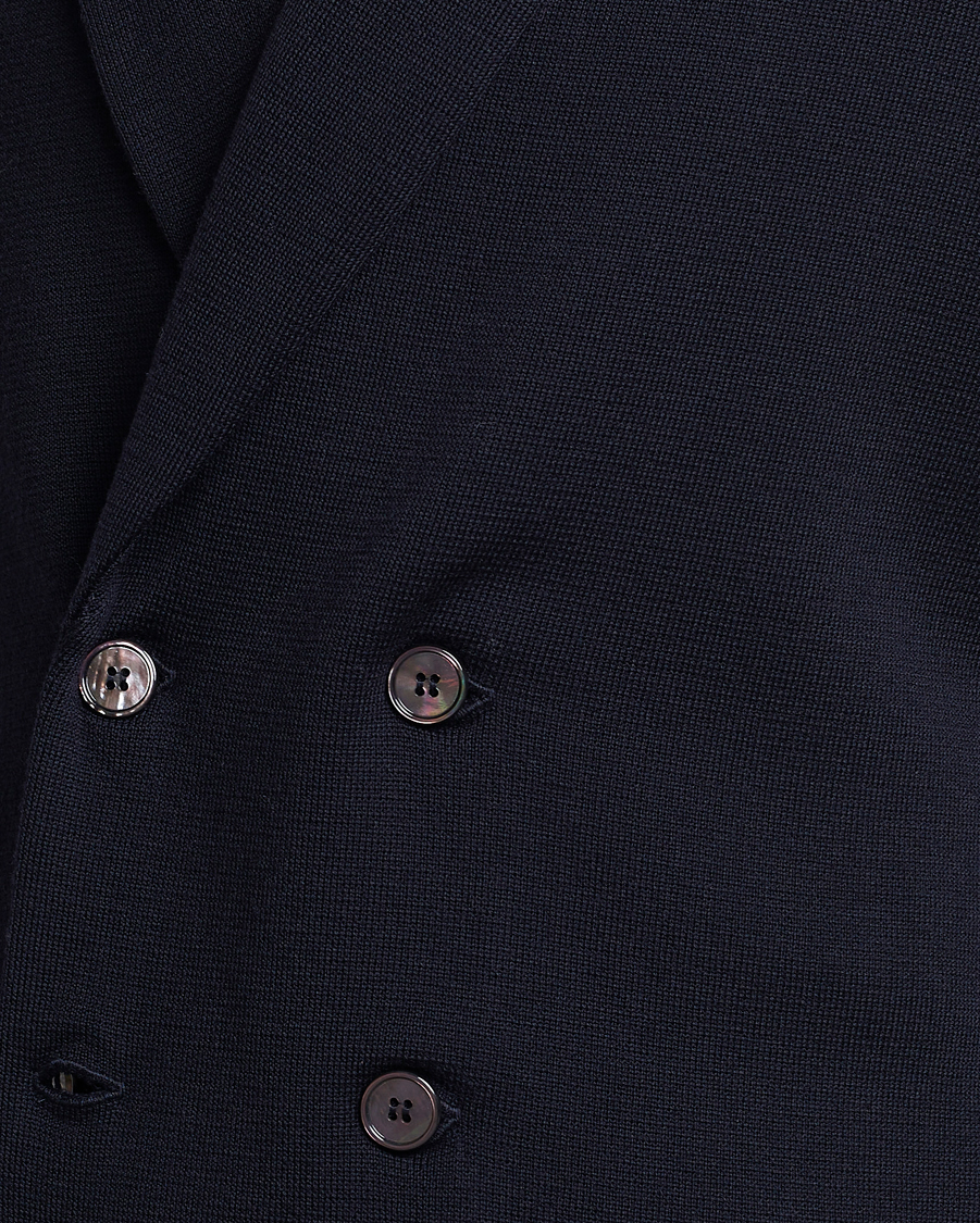 Herre | Blazere & jakker | Stenströms | Merino Knitted Tuxedo Cardigan Navy
