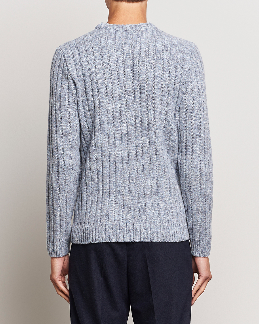 Herre | Trøjer | Stenströms | Super Geelong Merino Crewneck Blue/Grey